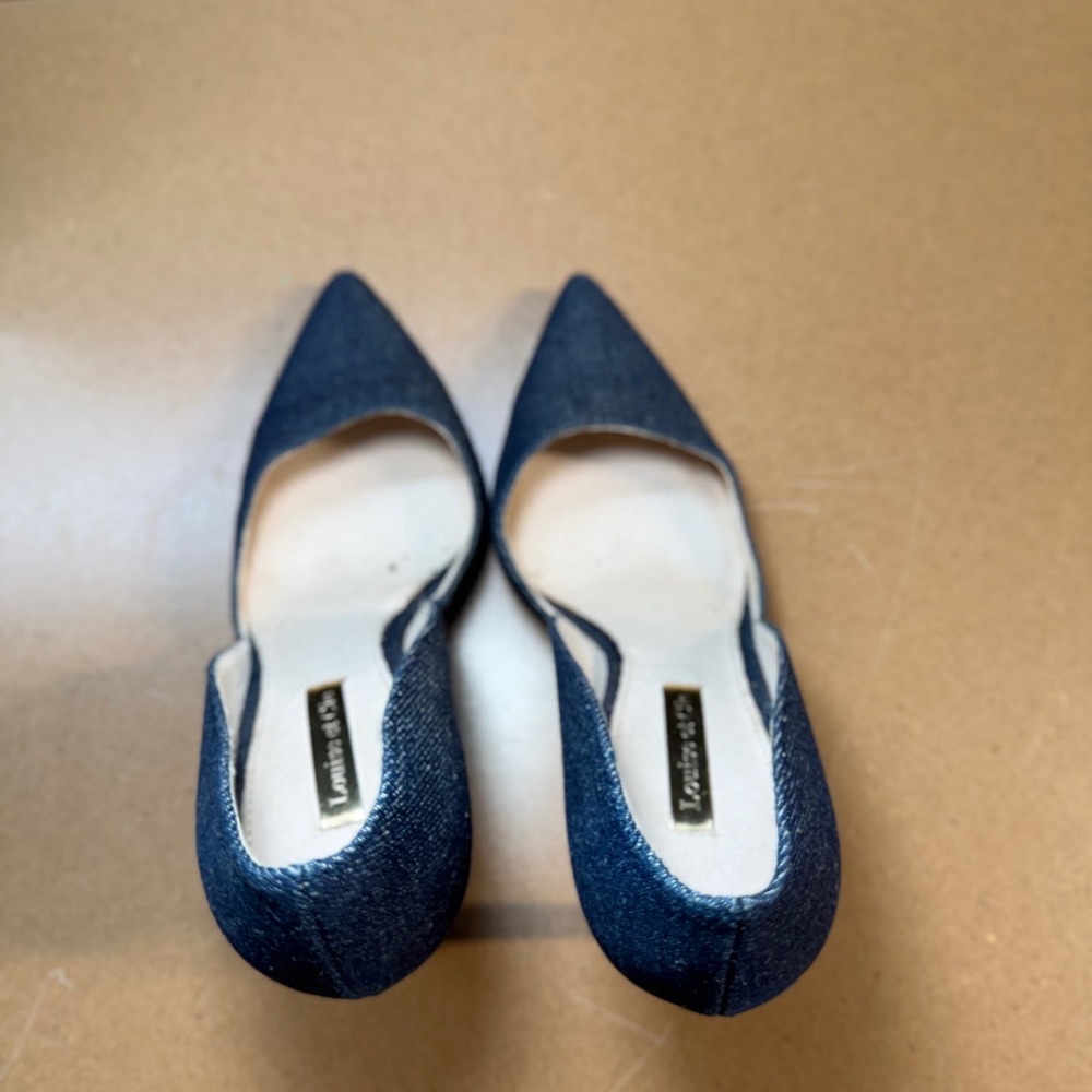 Louise et Cie Denim‎ d'Orsay Pointed Toe Pumps Blue Stiletto Heels Womens 6M 36